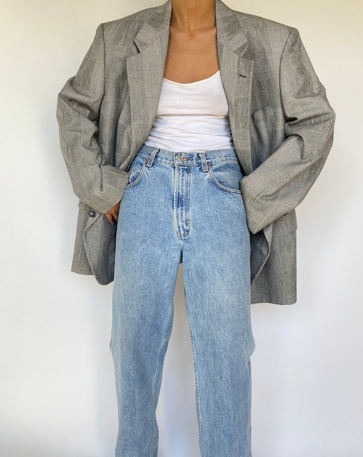 VINTAGE GREY OVERSIZED BLAZER 3220