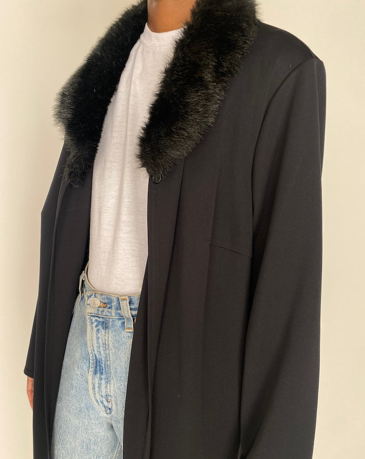 VINTAGE LONG BLACK CARDIGAN 4147