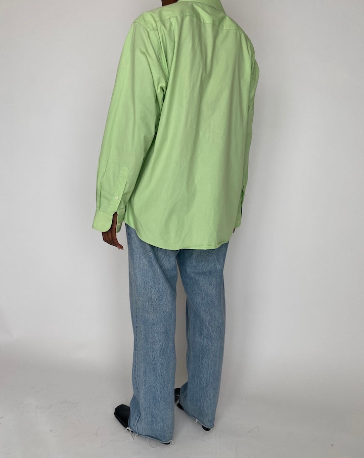 VINTAGE OVERSIZED GREEN BUTTON-DOWN SHIRT 4148