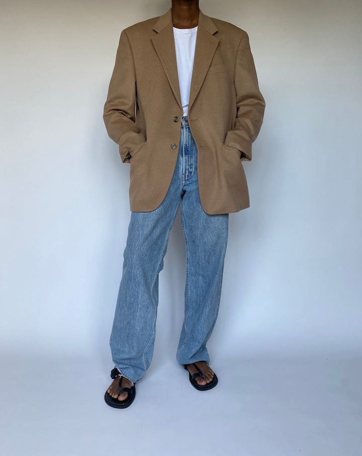 VINTAGE BEIGE SINGLE BREASTED BLAZER 3634