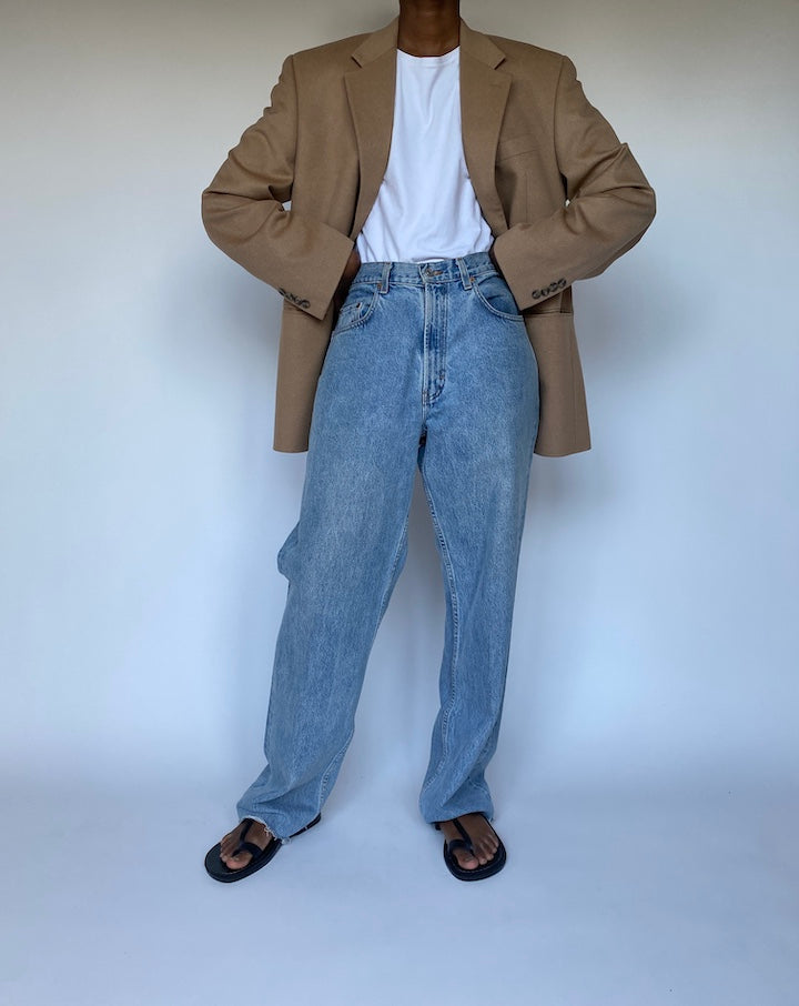 VINTAGE BEIGE SINGLE BREASTED BLAZER 3634