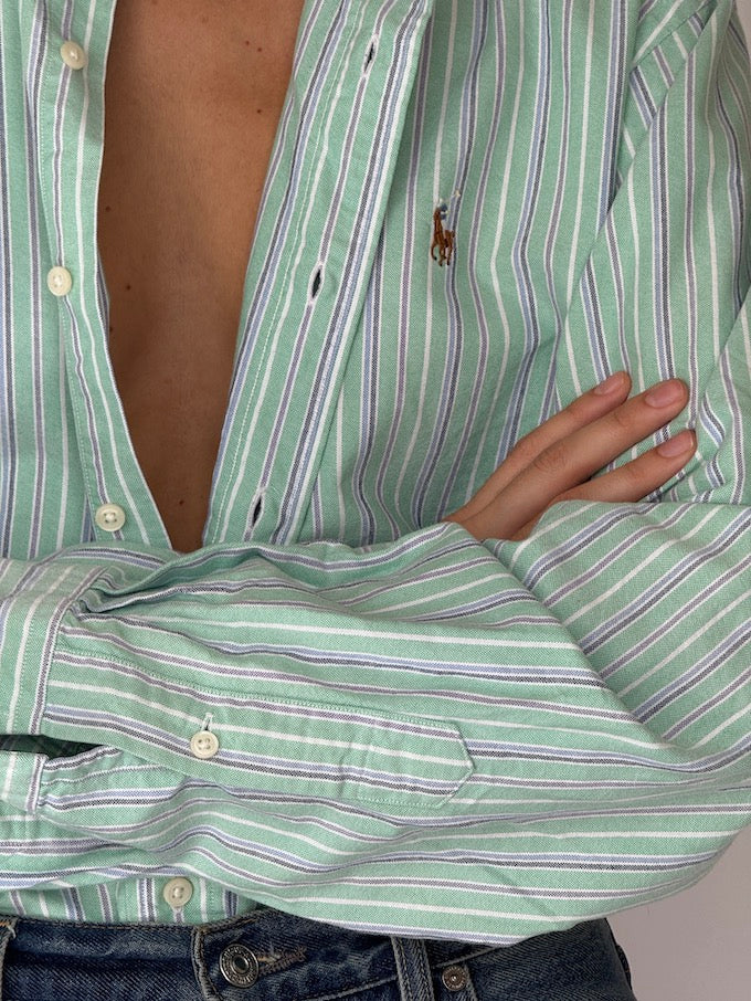 Vintage Stripe Ralph Lauren Shirt green
