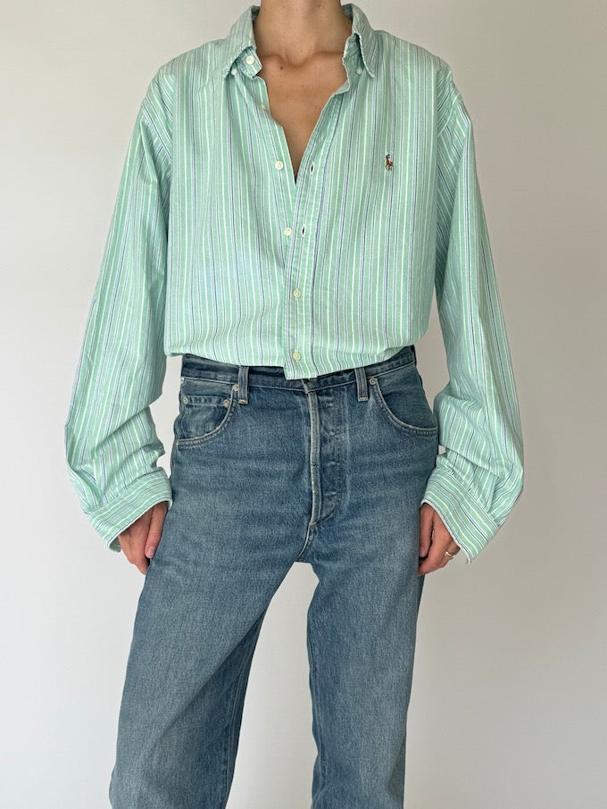 Vintage Stripe Ralph Lauren Shirt green