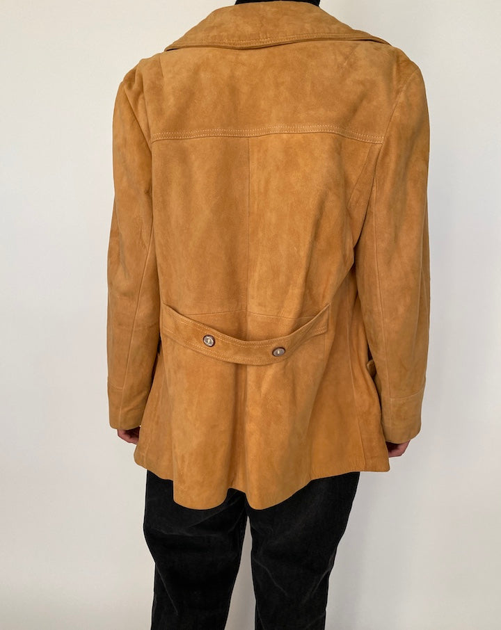 VINTAGE CAMEL COLORED SUEDE LATHER JACKET 2044