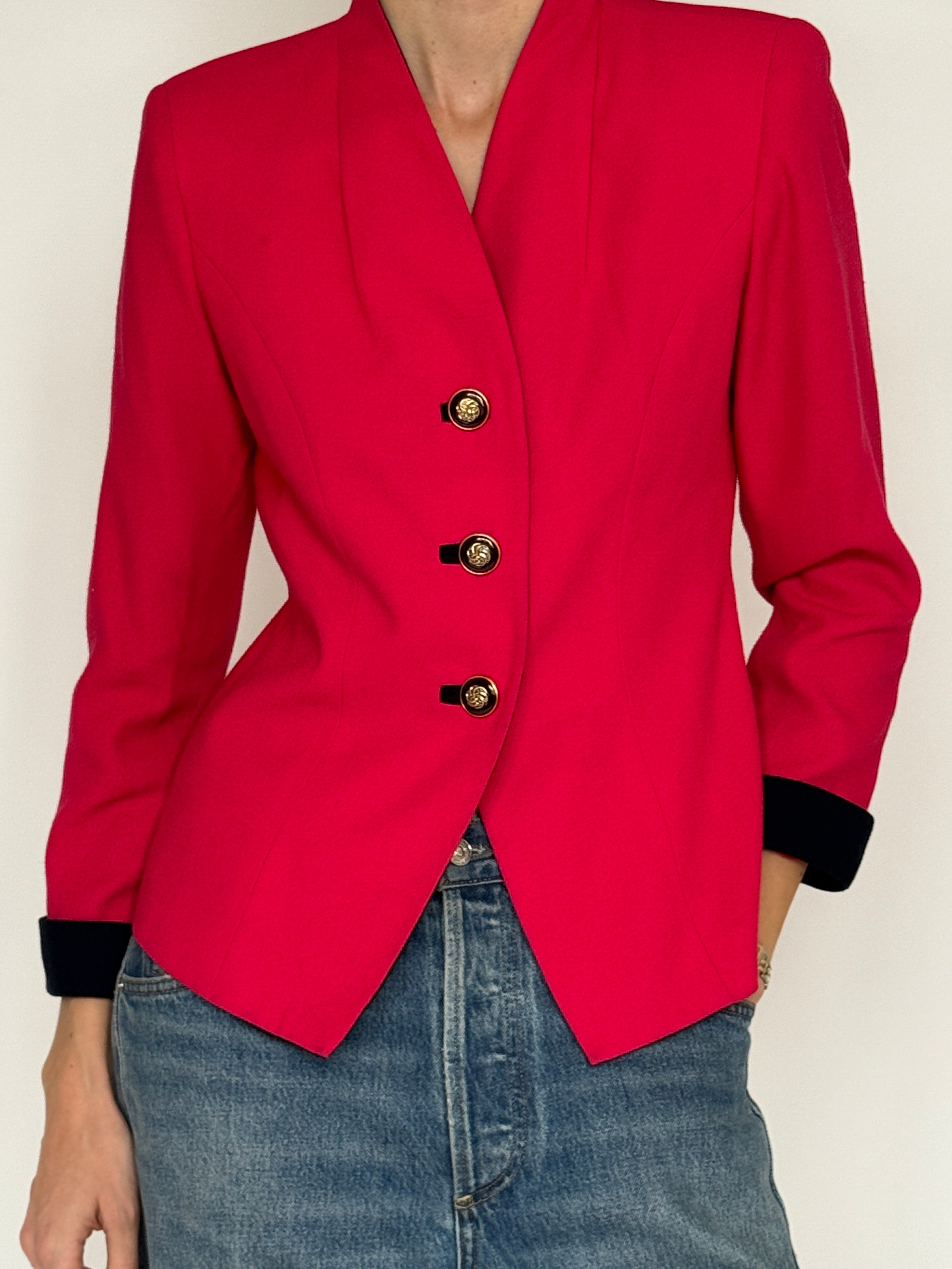 Vintage fuchsia blazer cuff detail