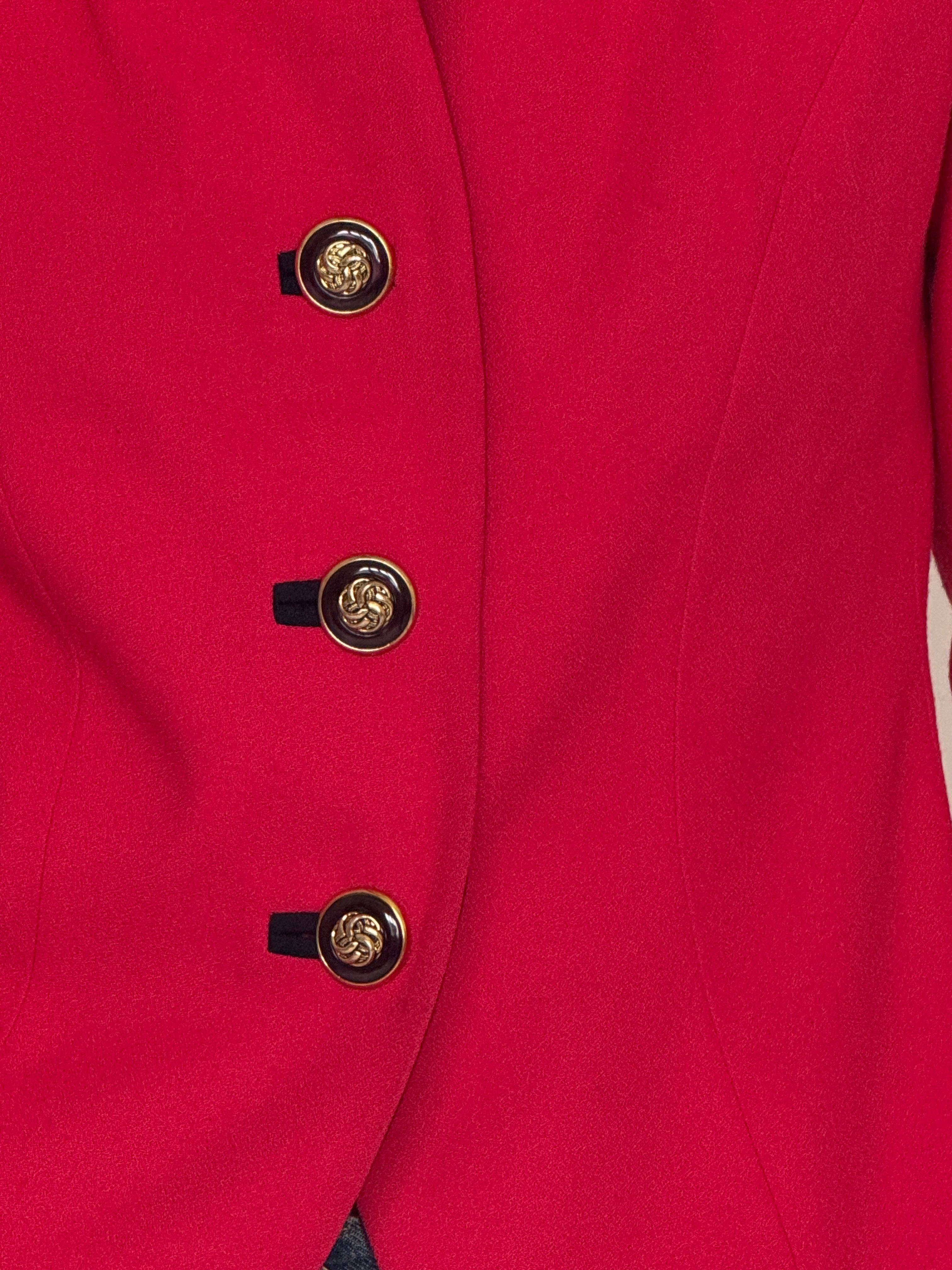 Vintage fuchsia blazer button detail