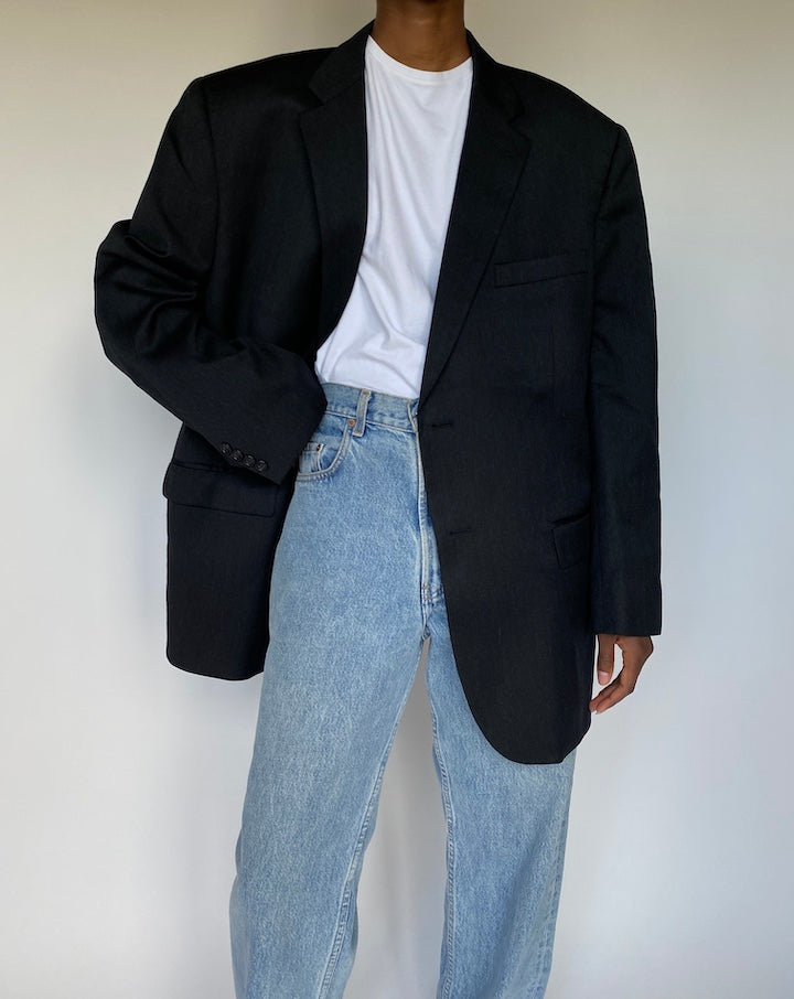 VINTAGE OVERSIZED CHARCOAL BLAZER 3641