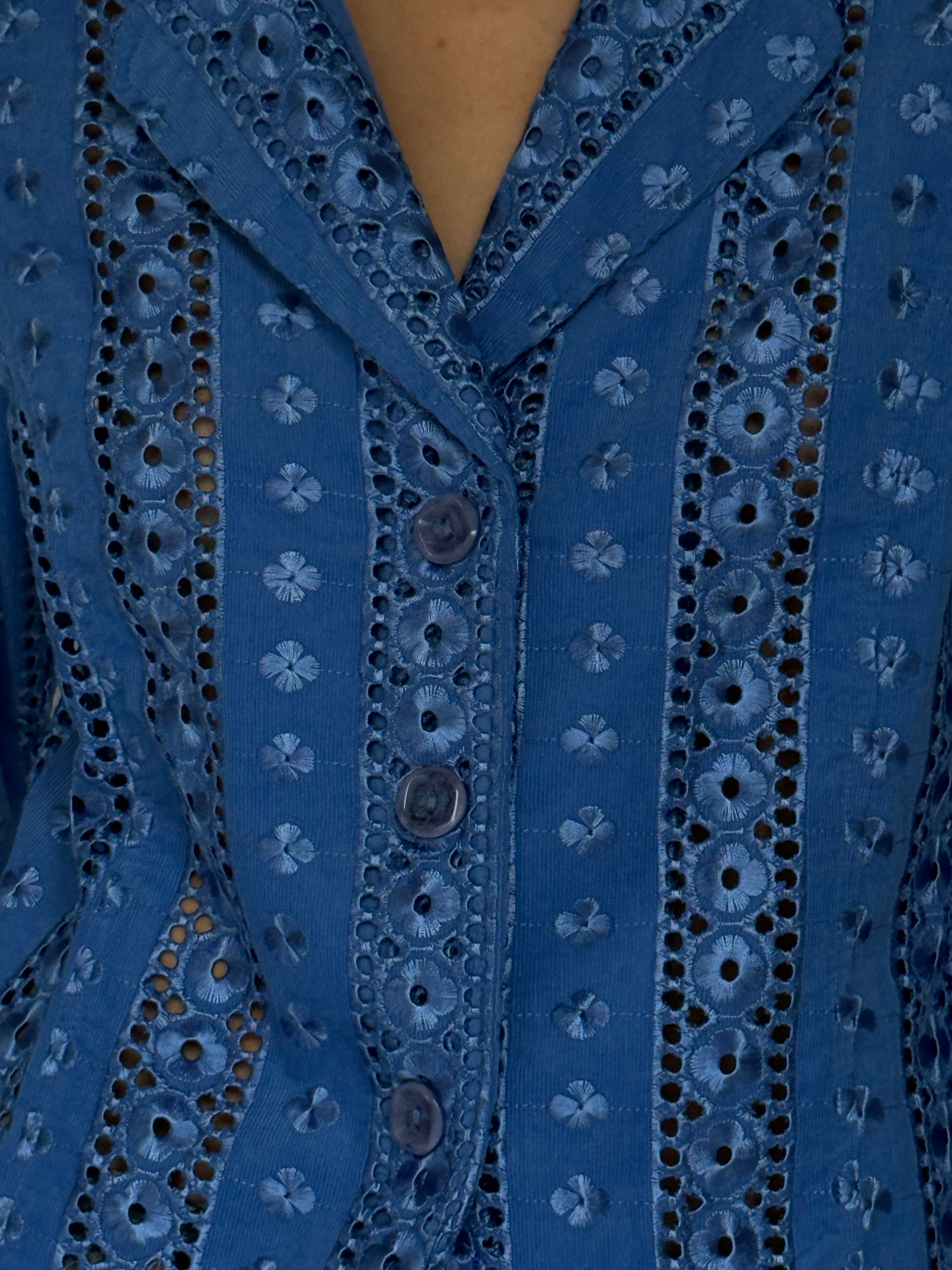 Vintage Eyelet Jacket Blue 7066