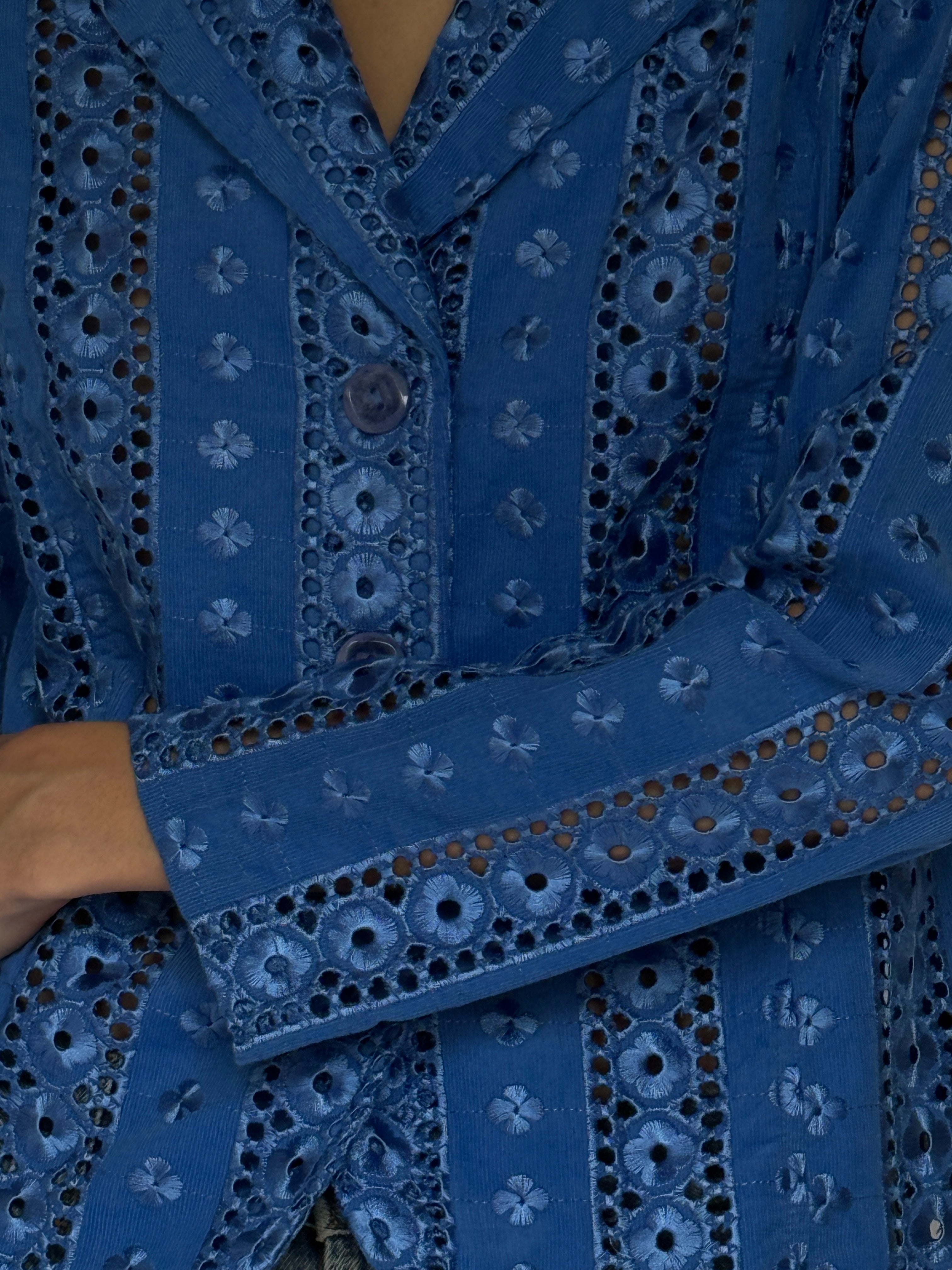 Vintage Eyelet Jacket Blue 7066