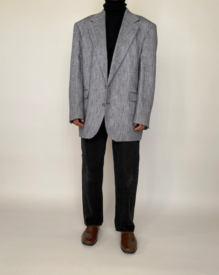 VINTAGE GREY SINGLE BREASTED BLAZER 2050