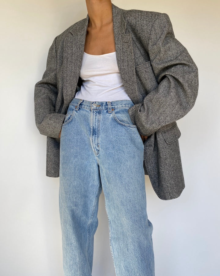 VINTAGE OVERSIZED WOOL BLENDED BLAZER 3233