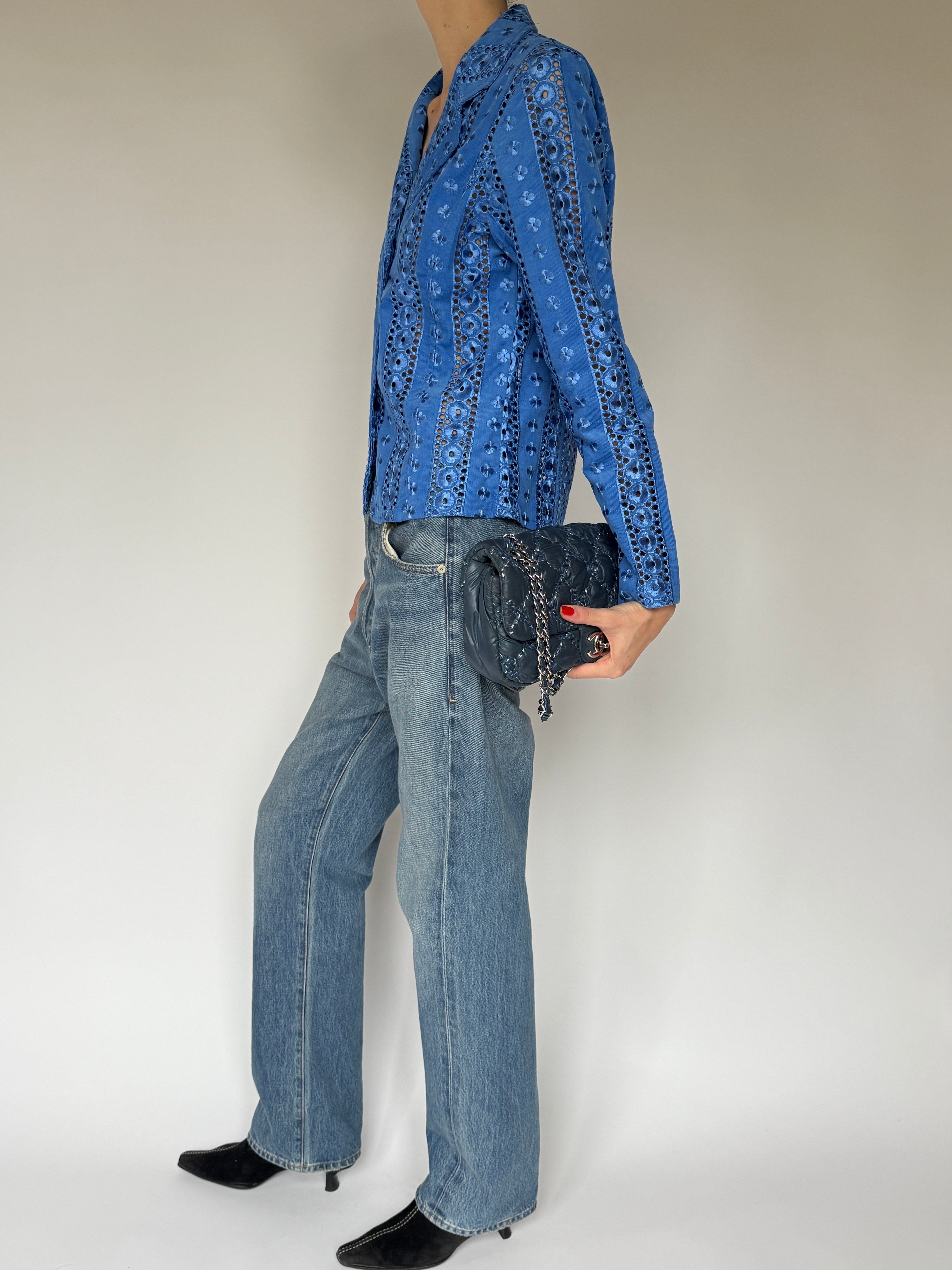 Vintage Eyelet Jacket Blue 7066