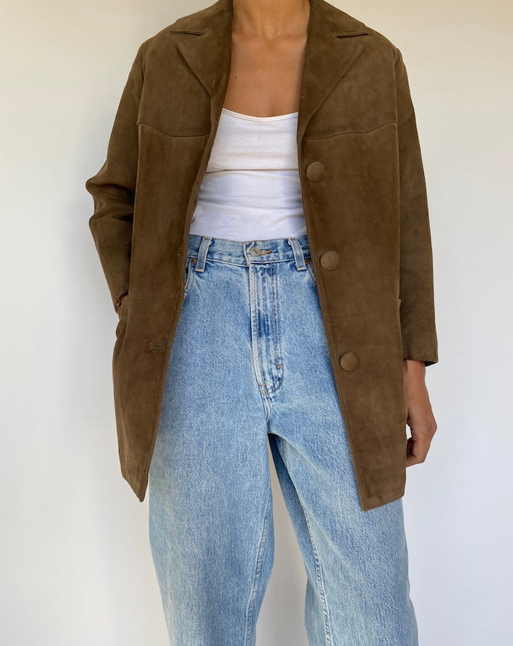 VINTAGE BROWN SUEDE LEATHER JACKET 3234