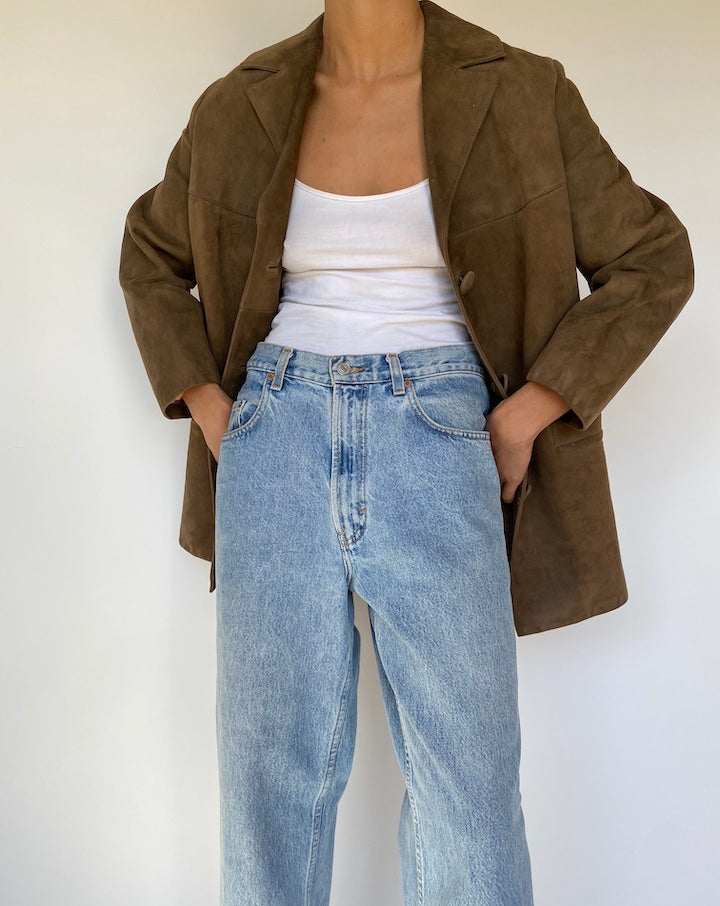 VINTAGE BROWN SUEDE LEATHER JACKET 3234