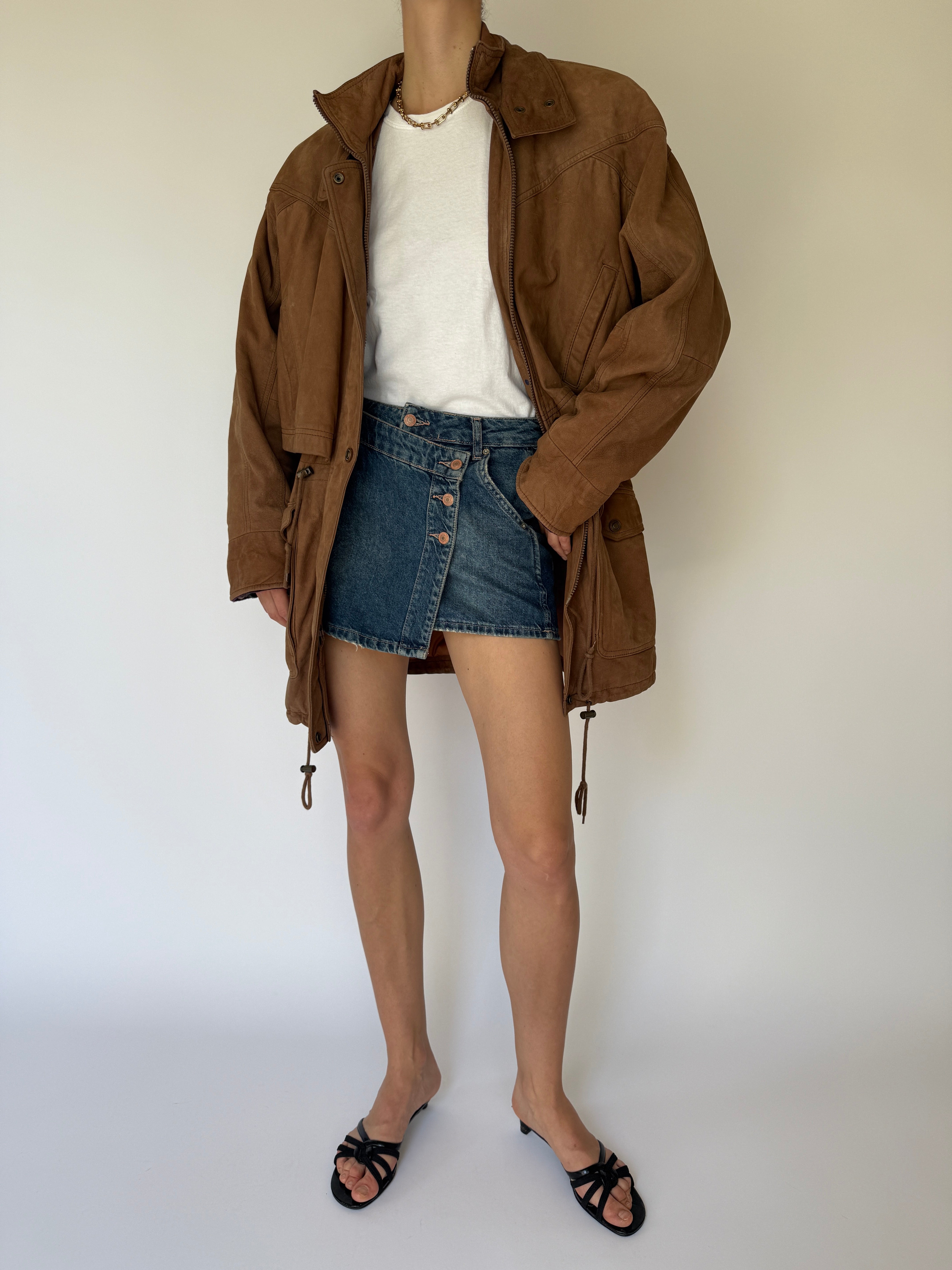 Vintage Leather Jacket In Brown 5687