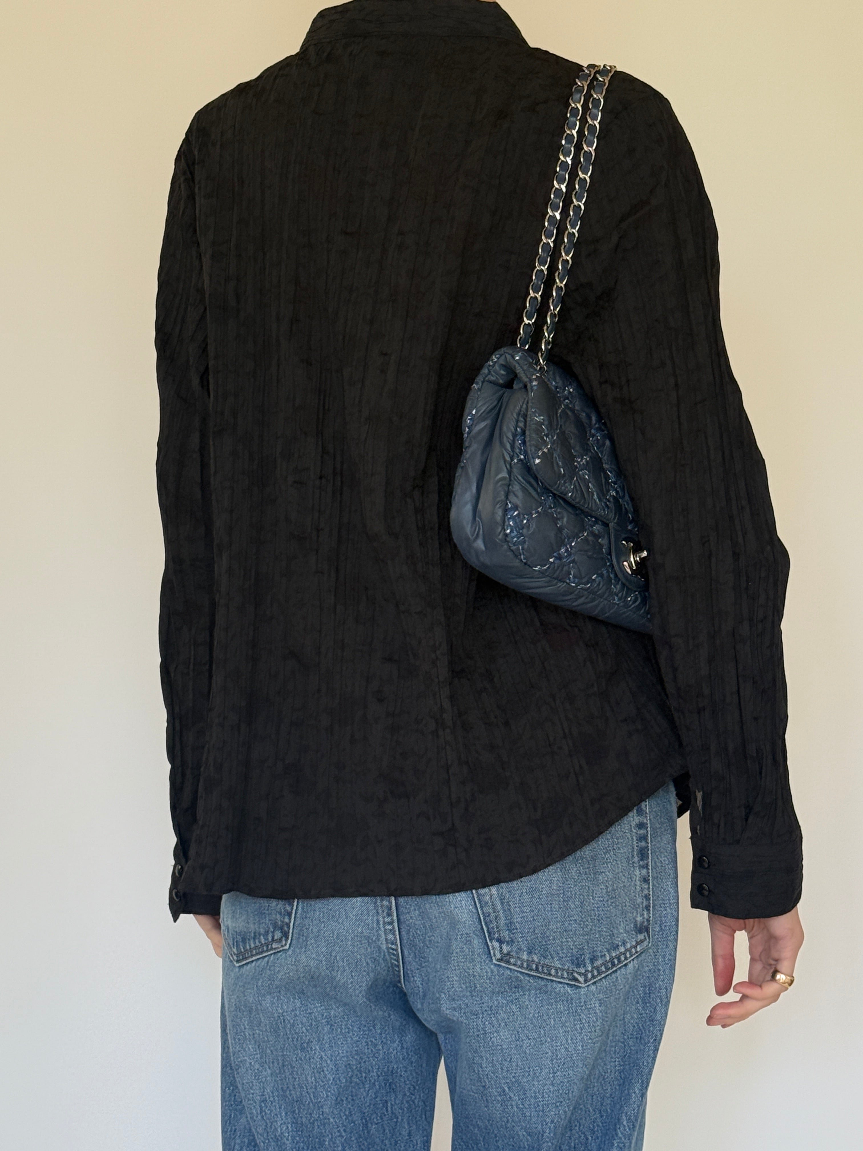 Vintage sheer textured blouse back view