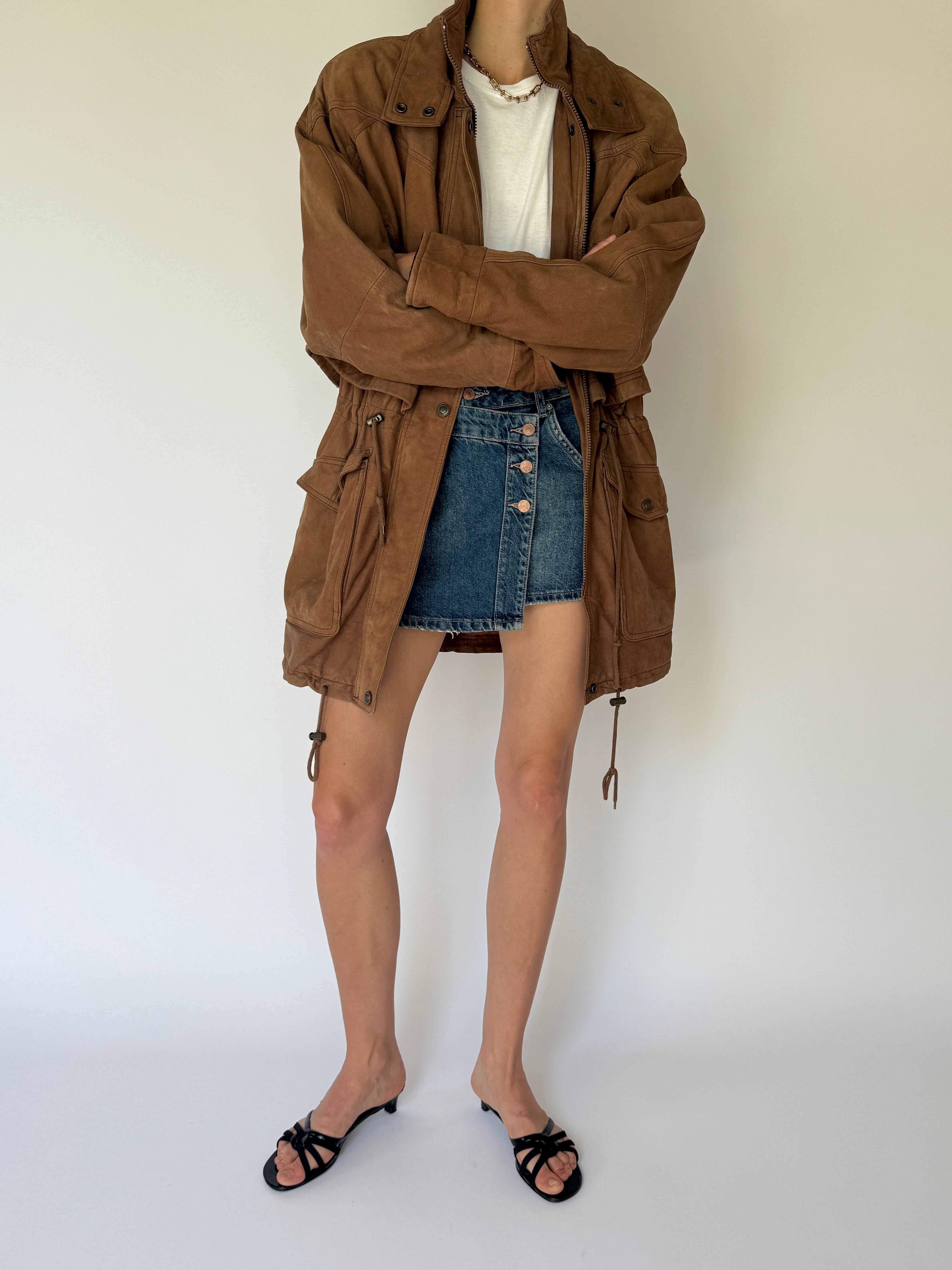 Vintage Leather Jacket In Brown 5687