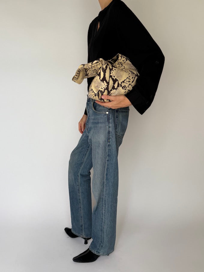 Vintage silk-like tunic black 6364