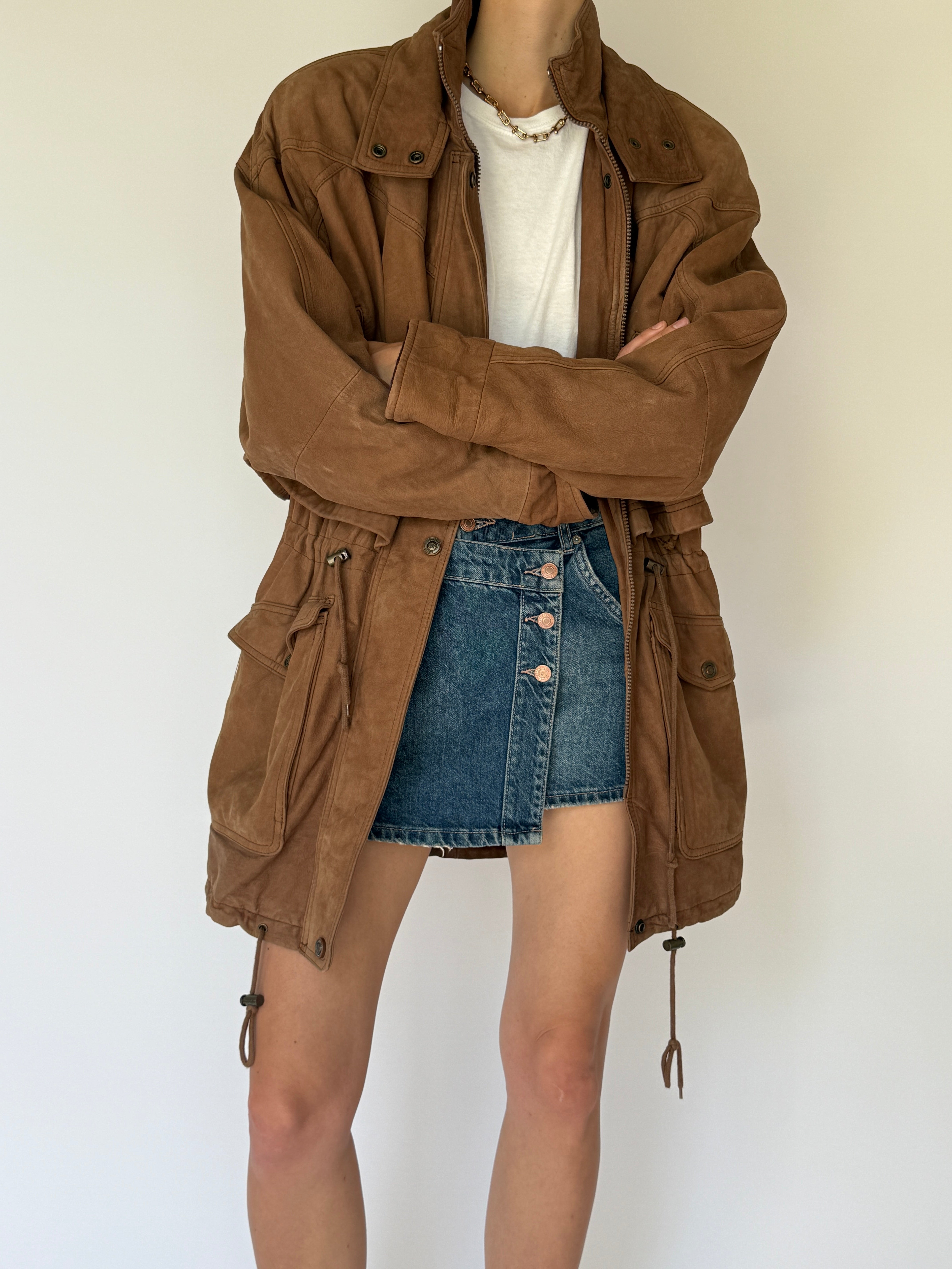 Vintage Leather Jacket In Brown 5687