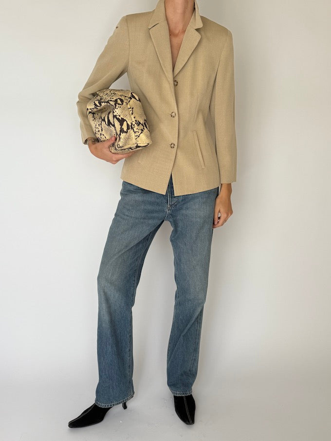 Vintage Feminine Blazer In Beige 5873