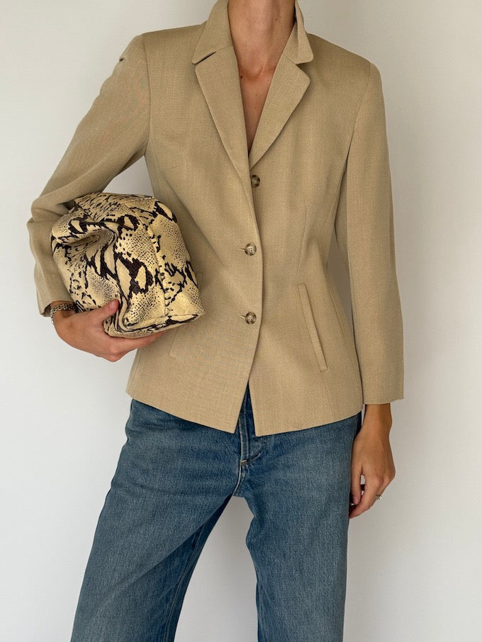 Vintage Feminine Blazer In Beige 5873