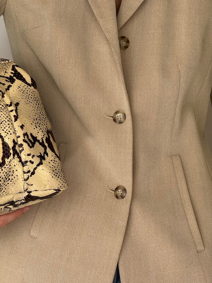 Vintage Feminine Blazer In Beige 5873