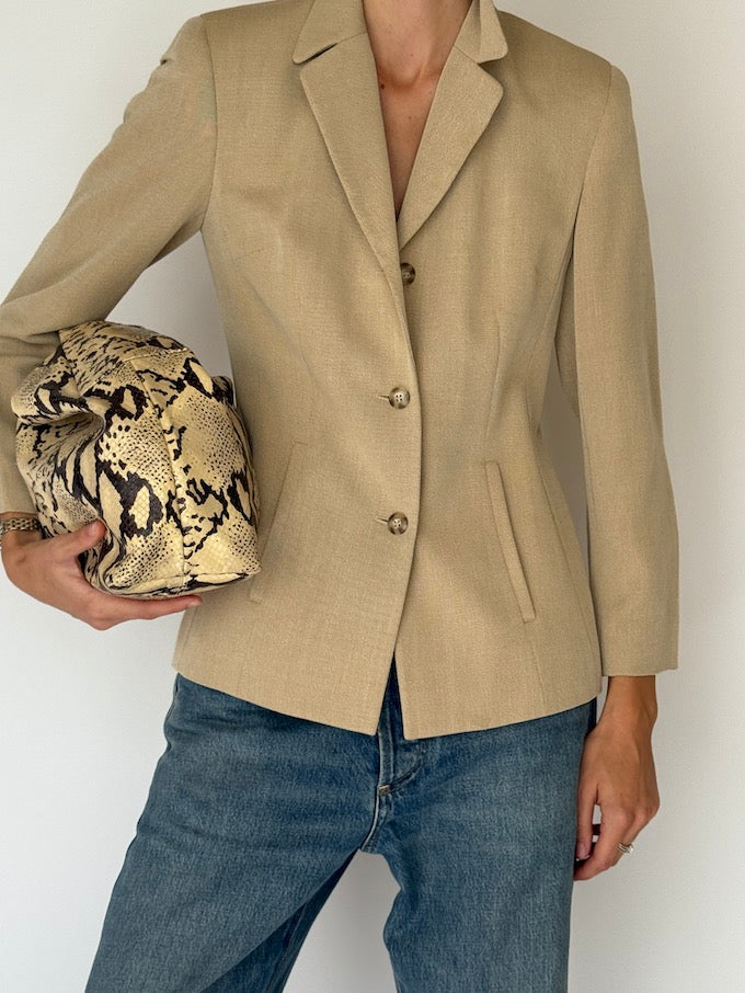 Vintage Feminine Blazer In Beige 5873