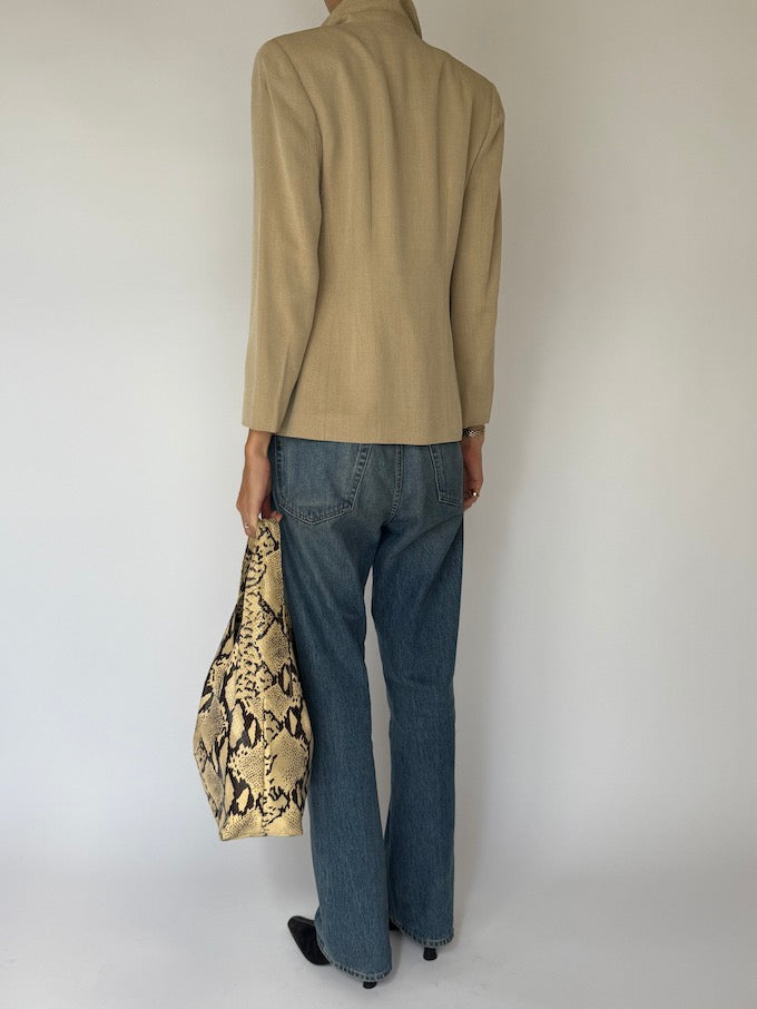 Vintage Feminine Blazer In Beige 5873