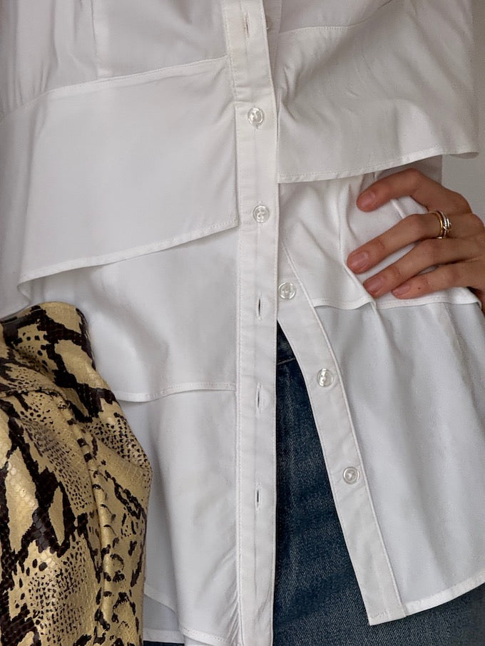 Vintage Panel Detailing Shirt White 6128