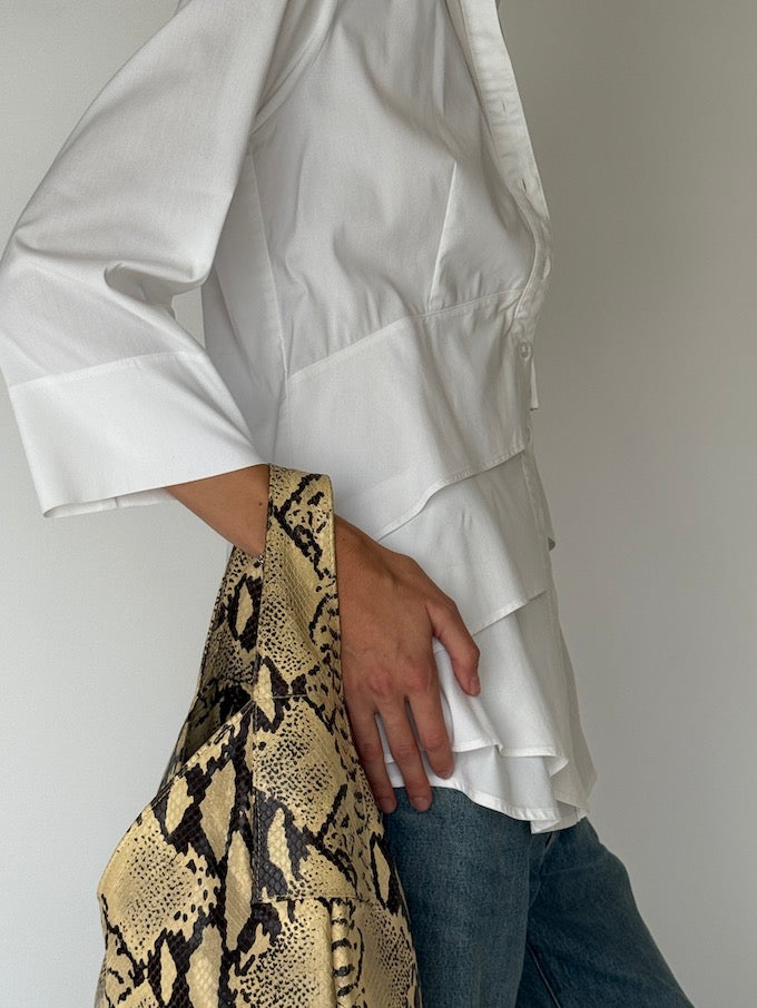 Vintage Panel Detailing Shirt White 6128