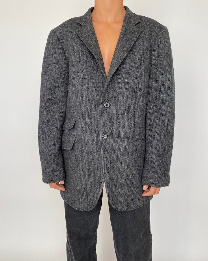 VINTAGE GREY SINGLE BREASTED BLAZER 2061