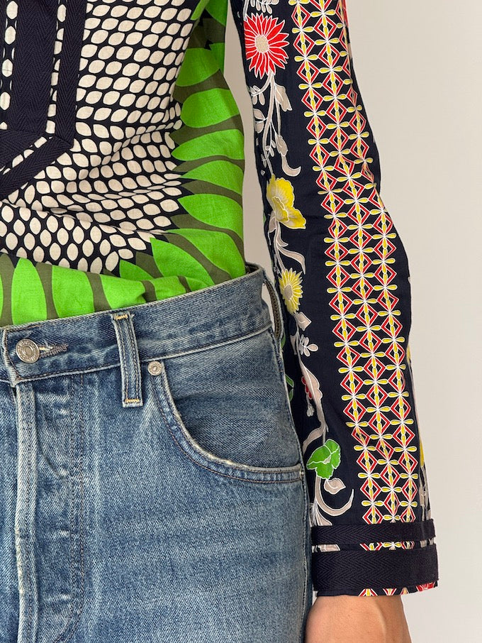 Vintage Tori Burch Bold Print Tunic Top 6091