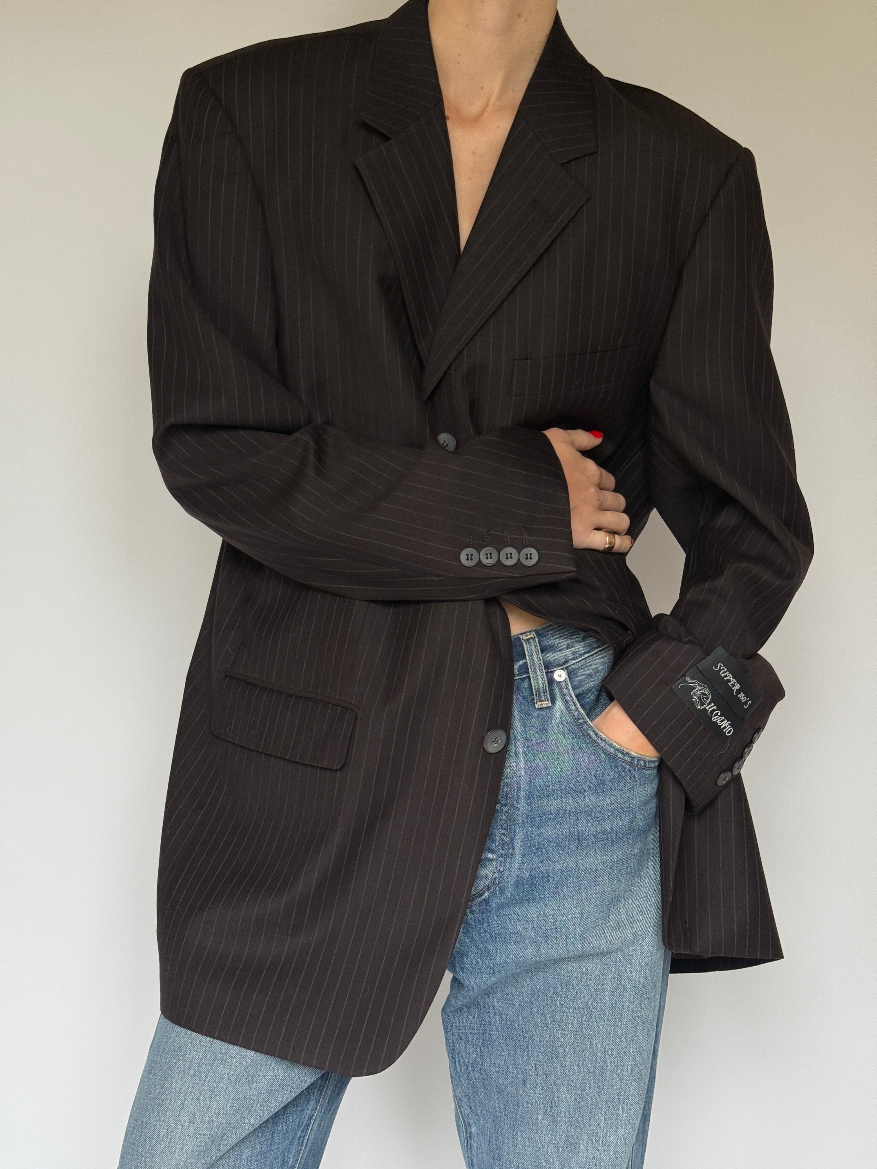 Vintage brown pinstripe blazer