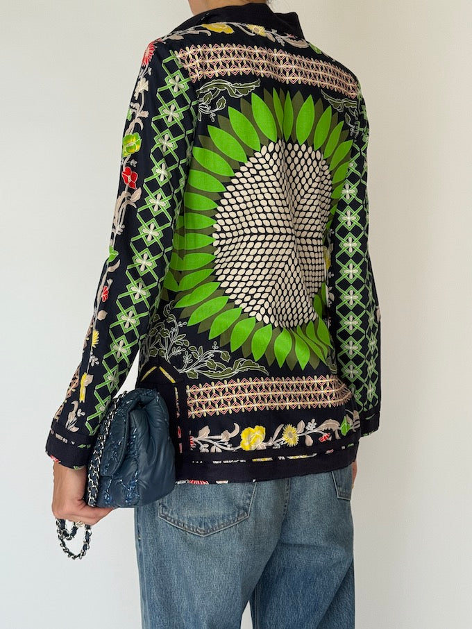 Vintage Tori Burch Bold Print Tunic Top 6091