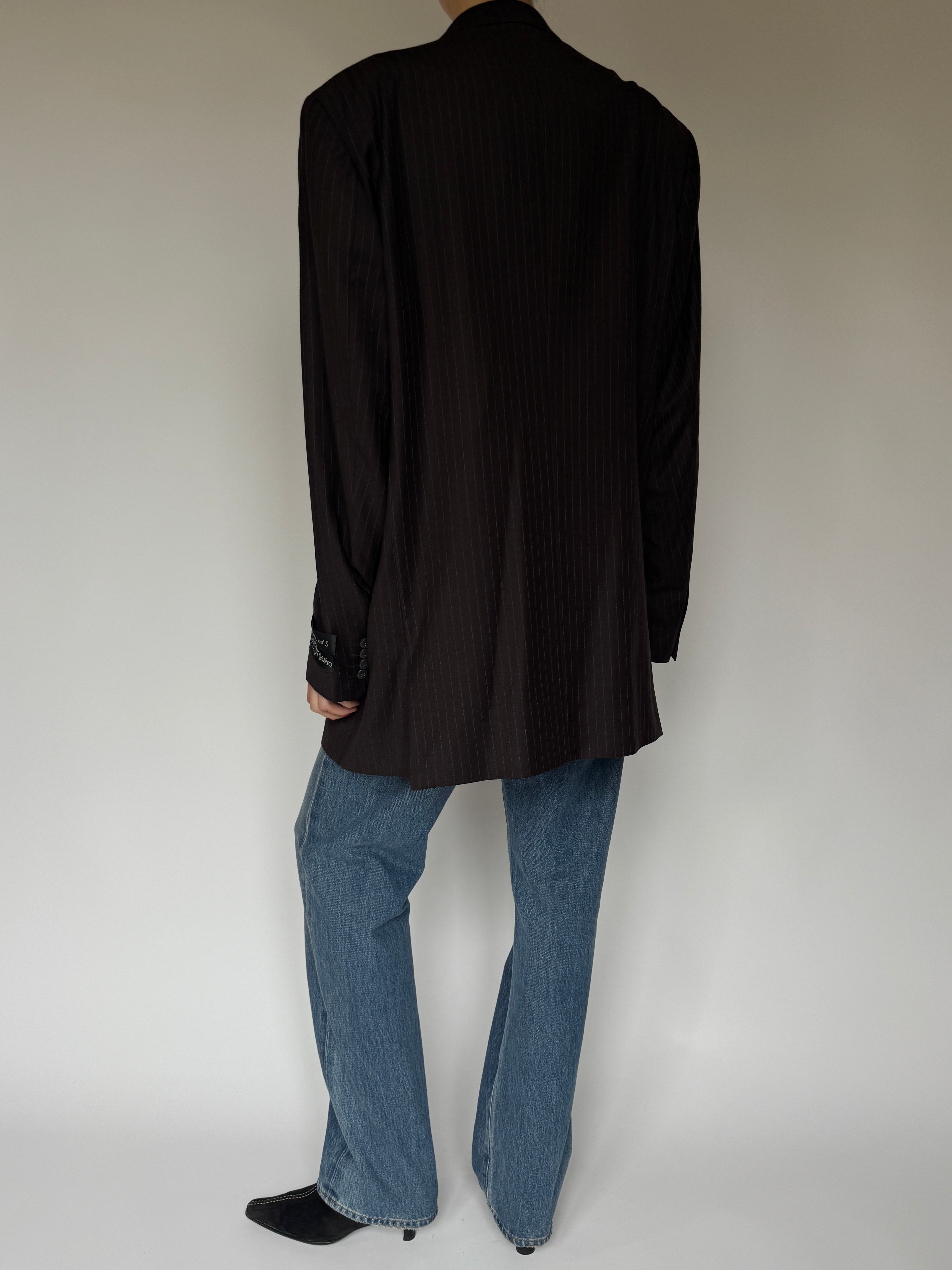 Vintage pinstripe blazer back view