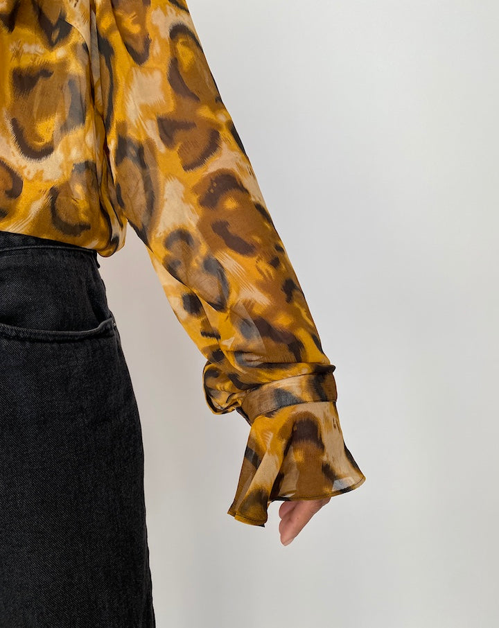 VINTAGE OVERSIZED ANIMAL PRINTED BLOUSE 2064
