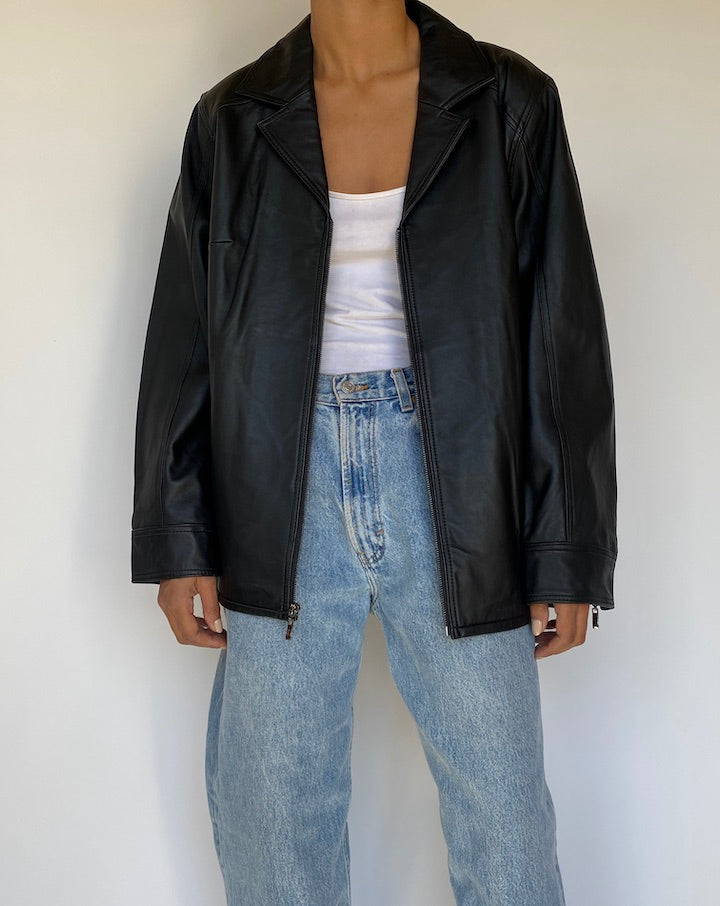VINTAGE BLACK LEATHER JACKET 3245