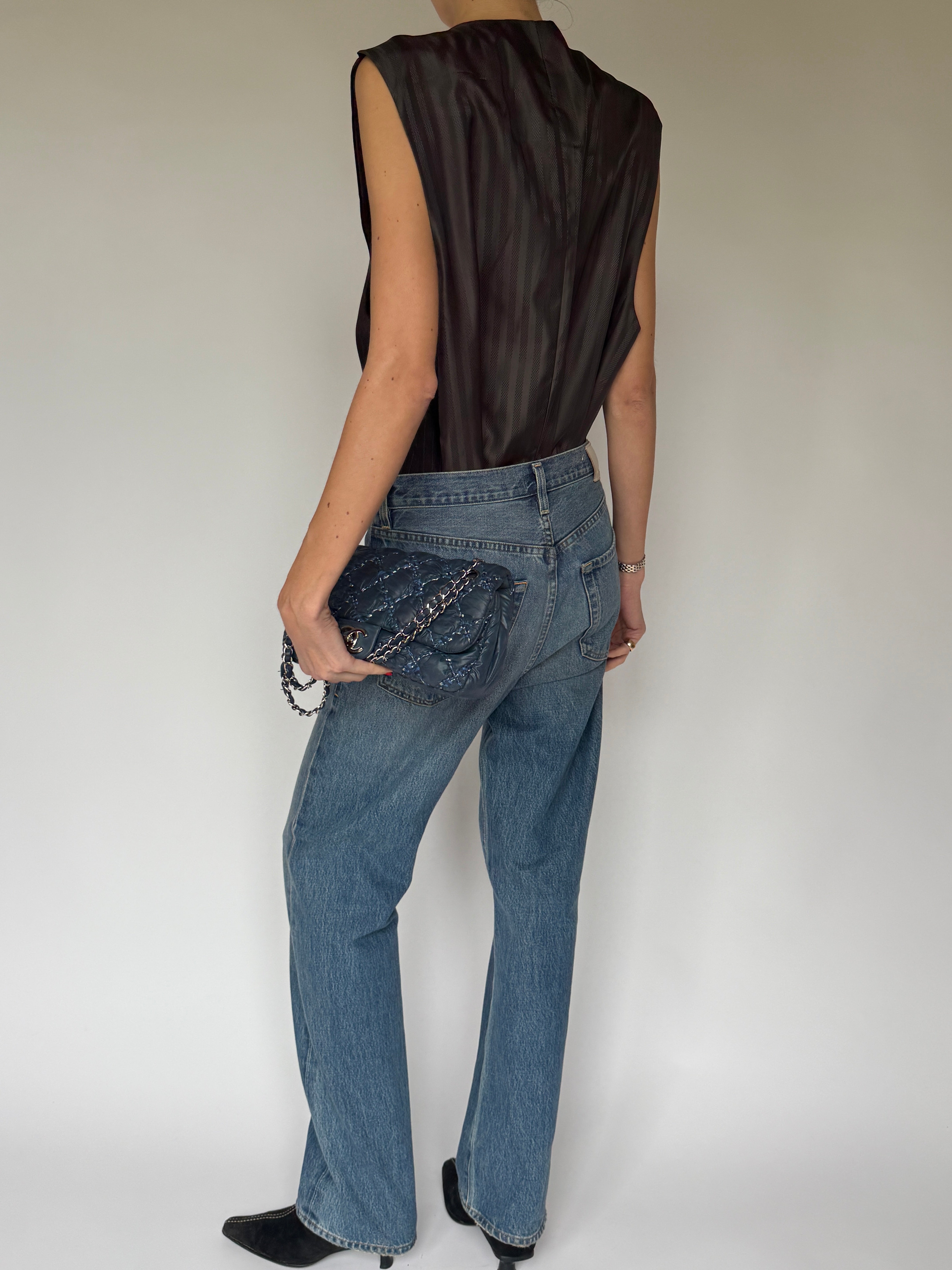 Vintage pinstripe vest back view
