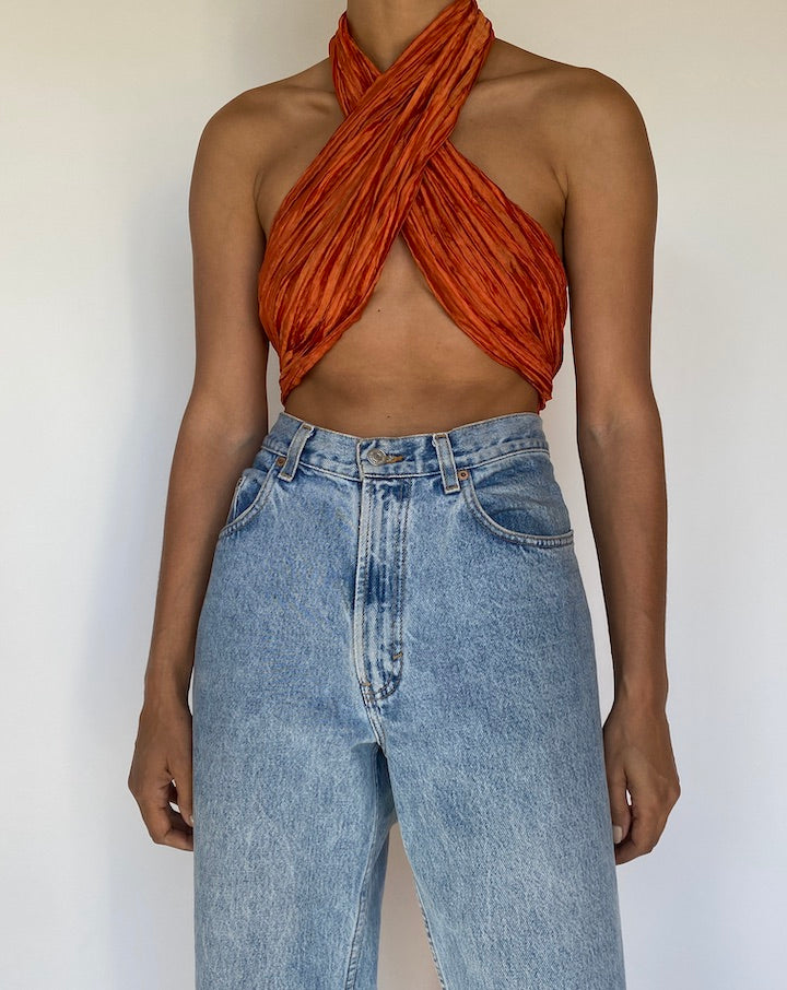 VINTAGE SCARF TOP 3246