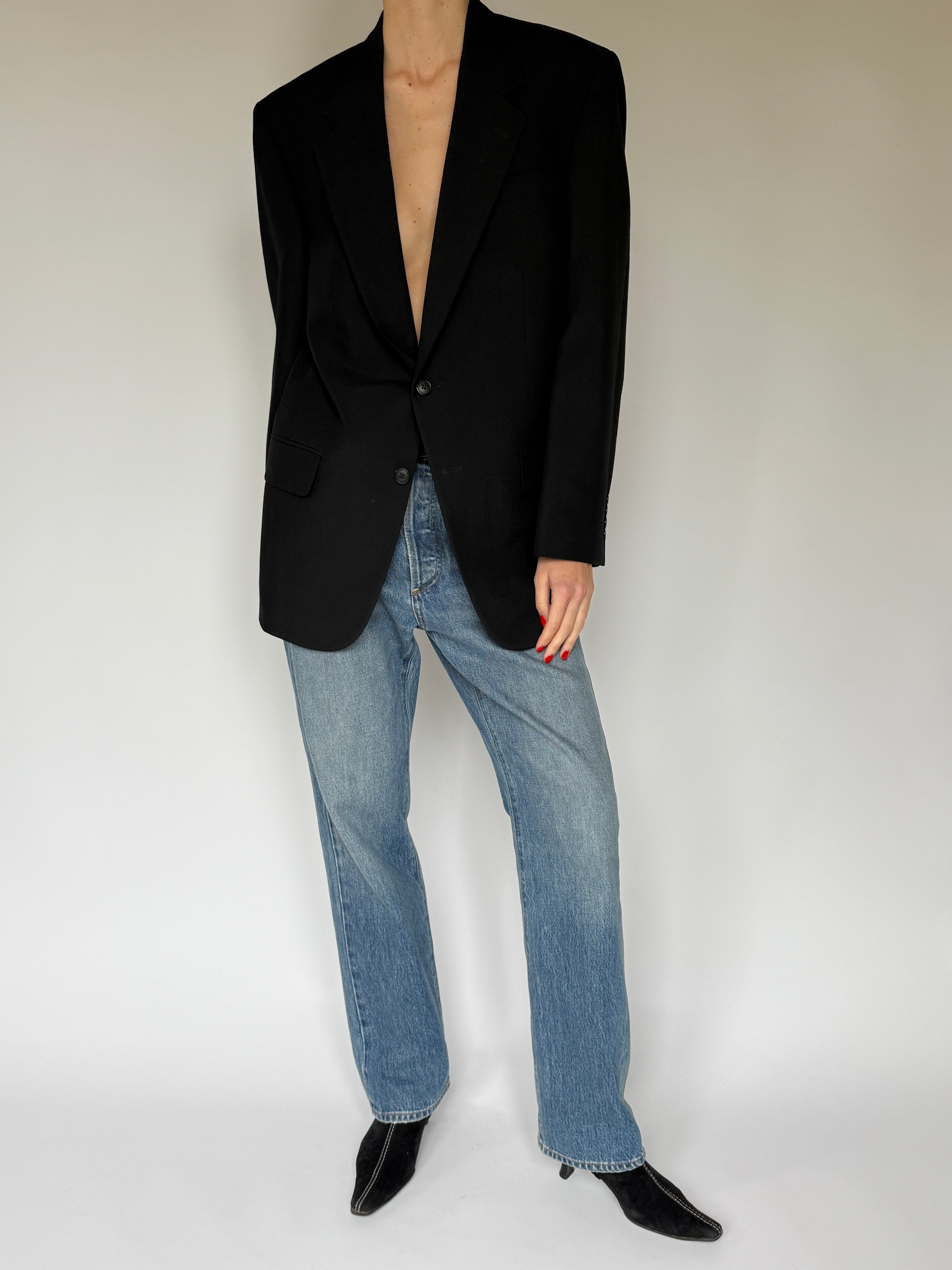 Vintage wool blazer black