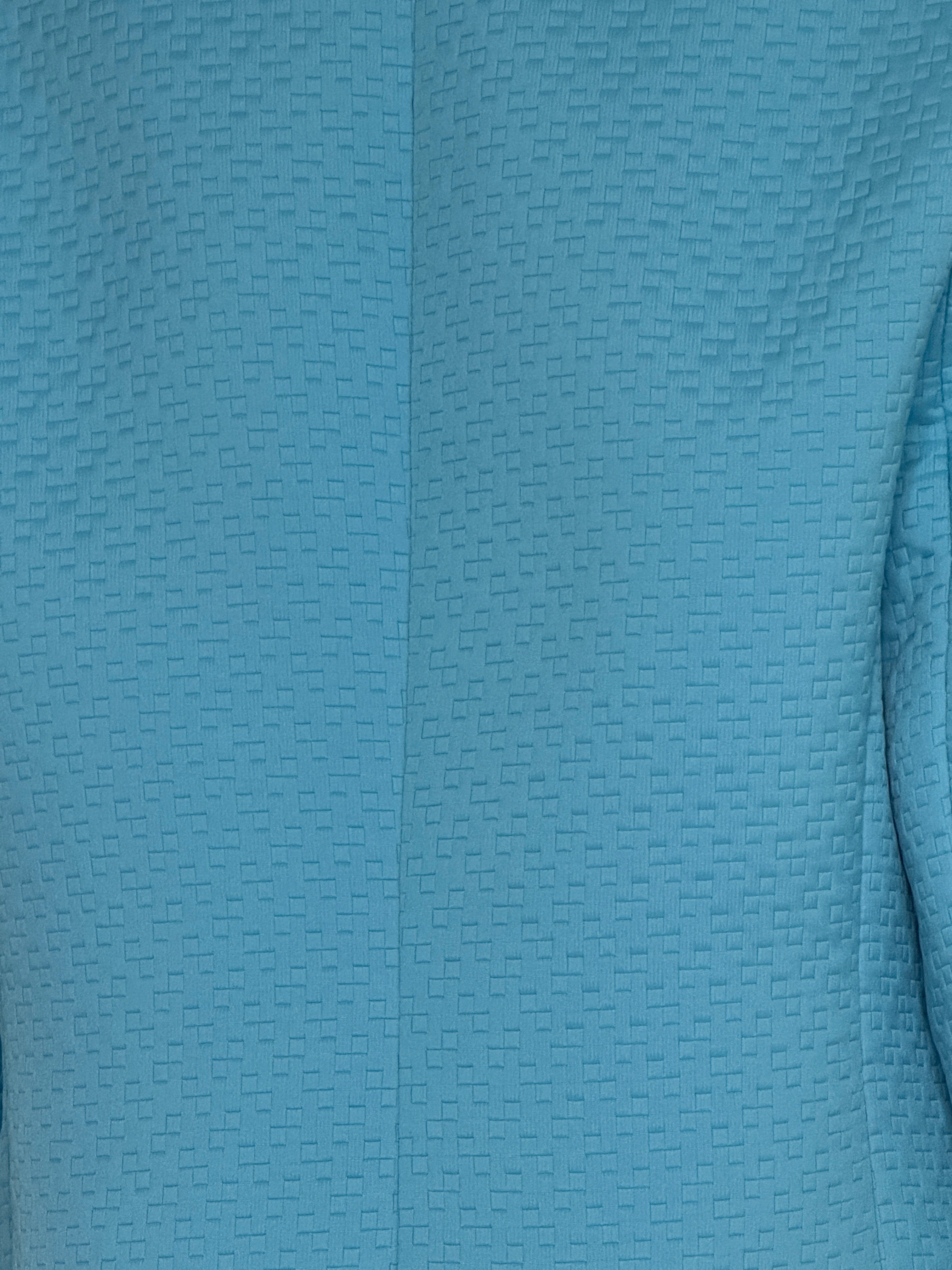 Vintage Textured Tailored Blazer Turquoise