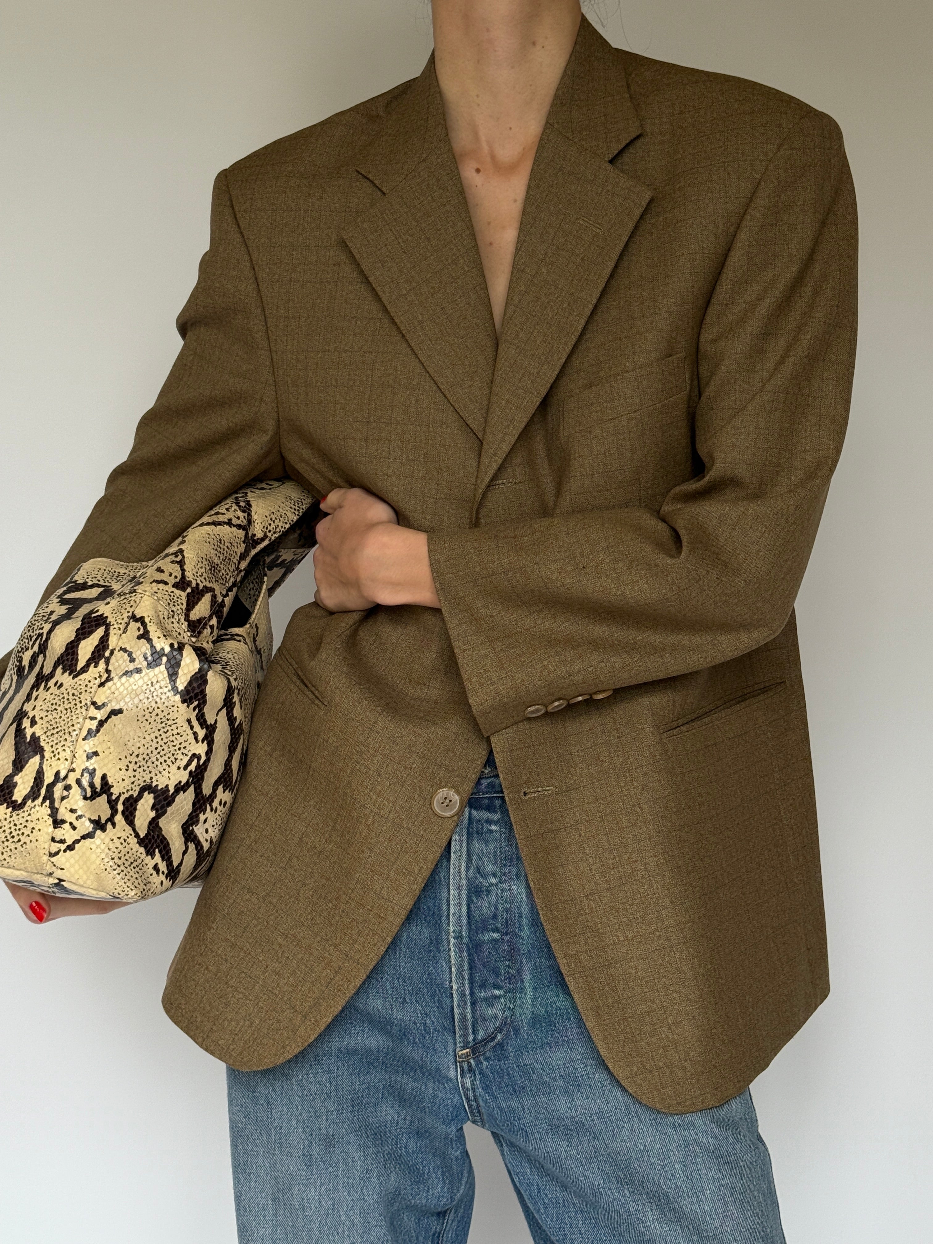 Vintage Brown Wool Blazer 7074