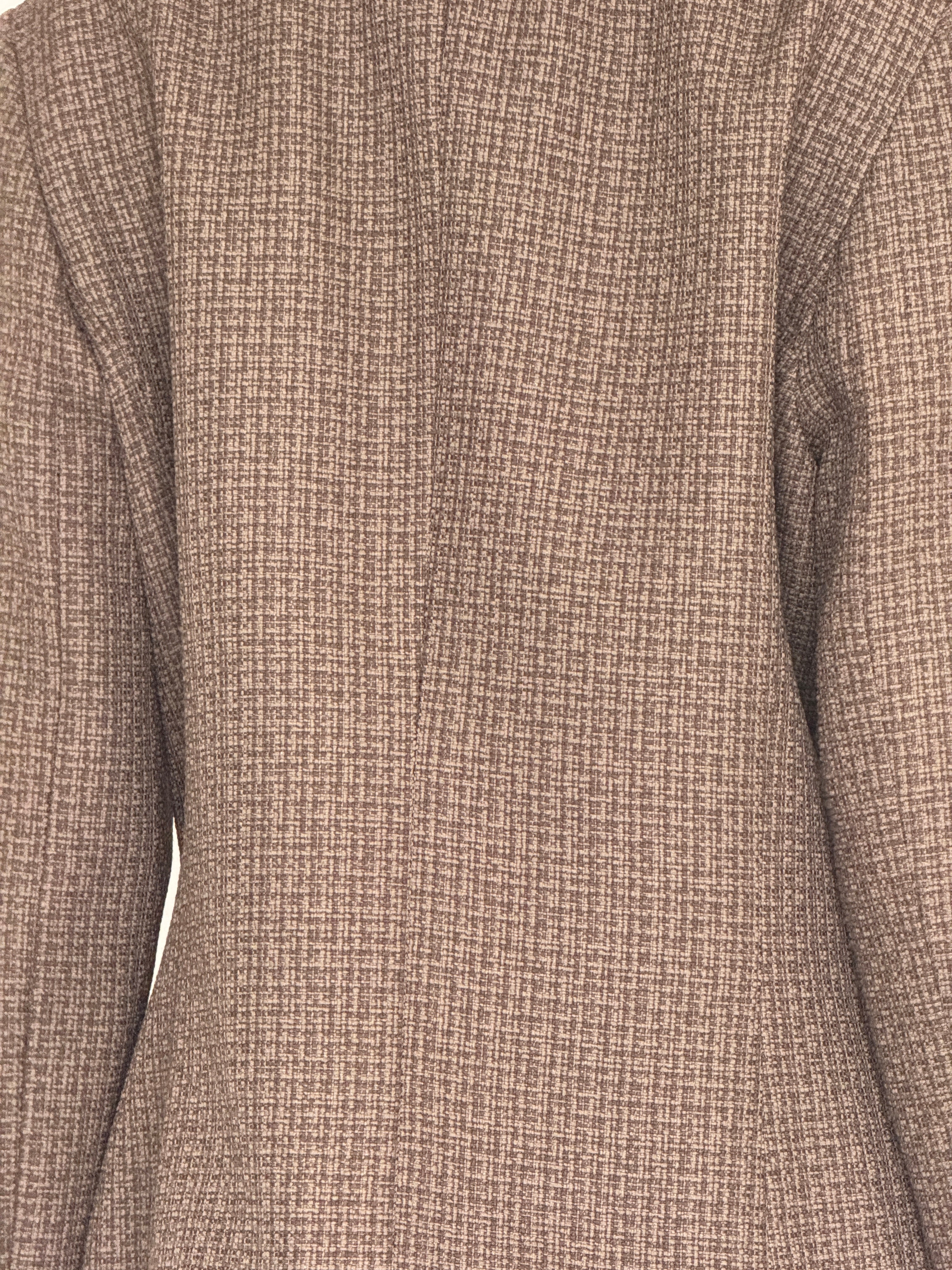 Vintage brown textured tailored blazer back view