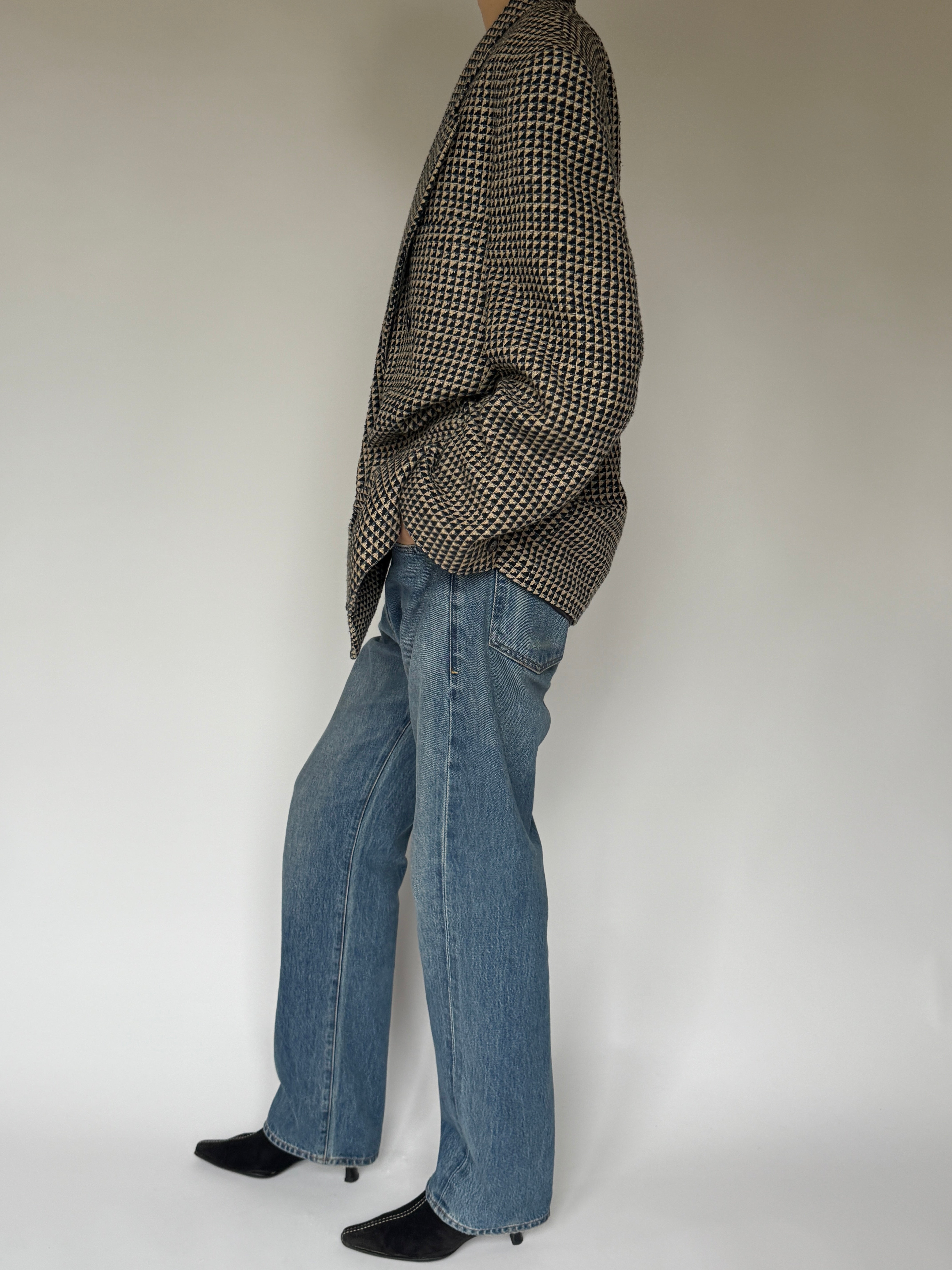 Vintage geometric blazer side view