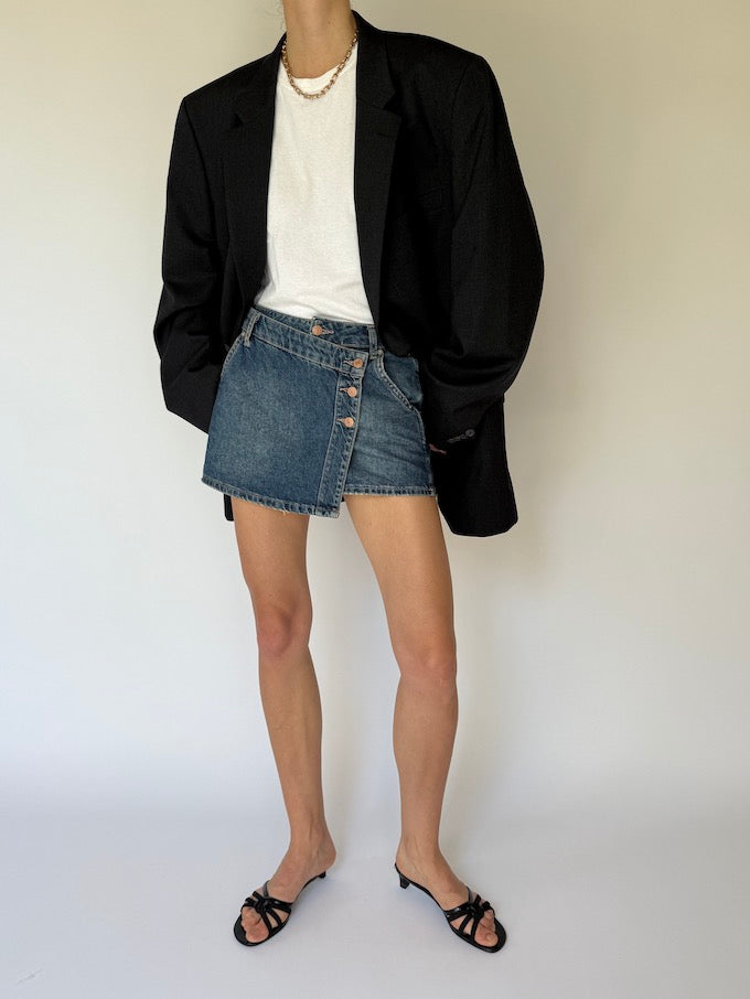 Vintage Oversized Blazer In Dark Gray 5705