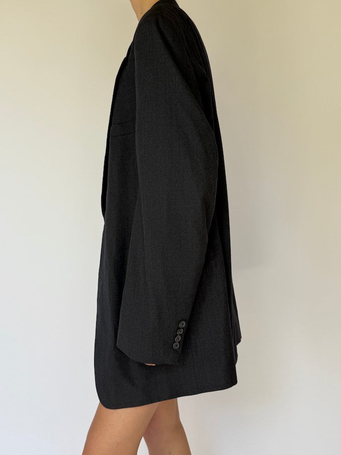 Vintage Oversized Blazer In Dark Gray 5705