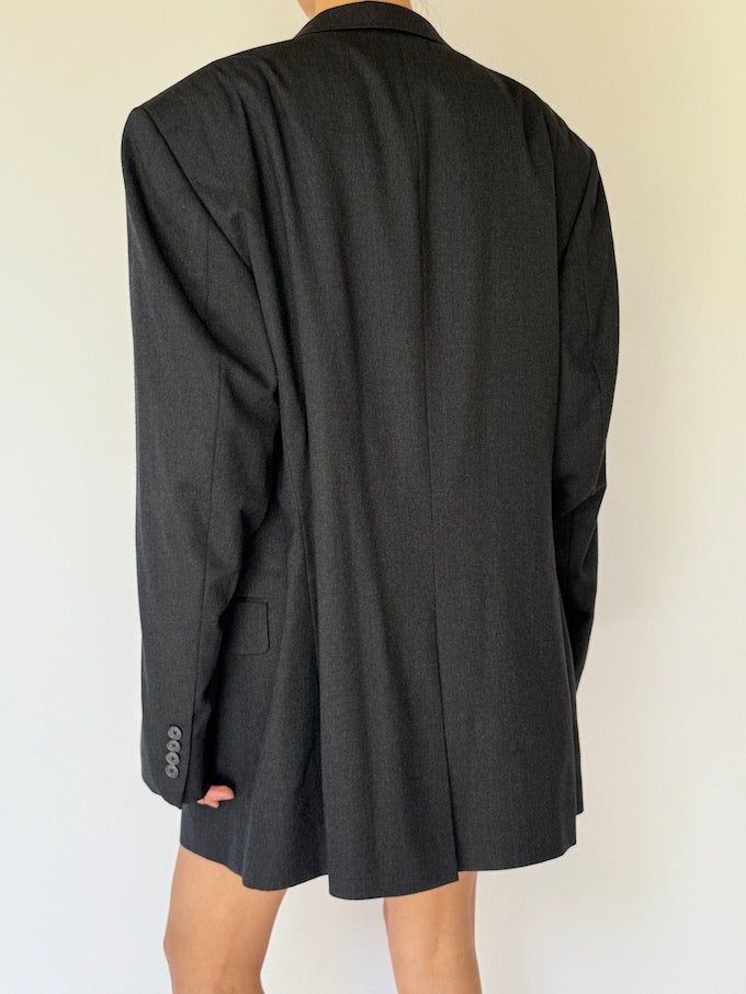 Vintage Oversized Blazer In Dark Gray 5705