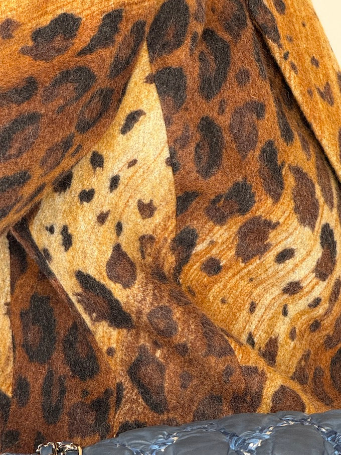 Vintage Leopard Print Wool-Blend Blazer