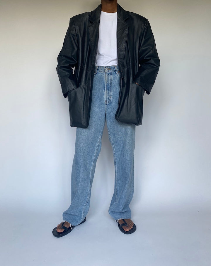 VINTAGE BLACK LEATHER JACKET 3658