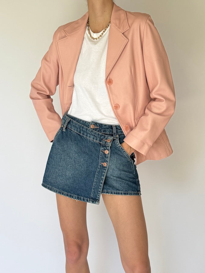 Vintage Leather Jacket Pink 5646